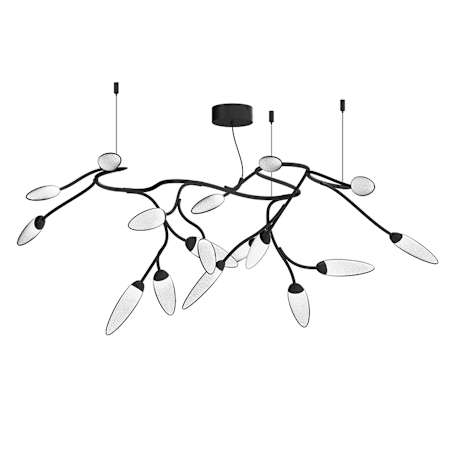 Sonneman Vines 17 Light 55" Wide LED Semi-Flush Ceiling Fixture - 277 Satin Black