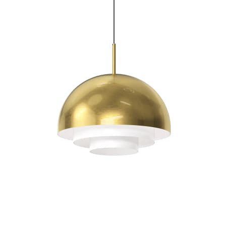 Sonneman Modern Tiers 16" Wide LED Suspension Pendant Satin Brass / Satin White