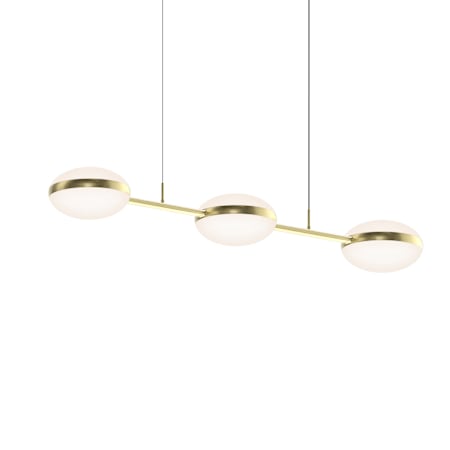 Sonneman Pillows 6 Light 49" Wide LED Suspension Linear Pendant Brass