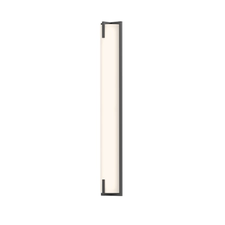 Sonneman New Edge Single Light 32" Tall Integrated LED Bath Bar with an Etched Glass Shade - ADA Compliant Satin Black