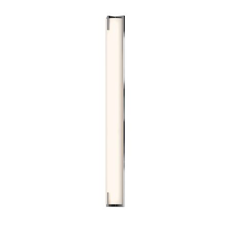 Sonneman New Edge Single Light 40" Tall Integrated LED Bath Bar with an Etched Glass Shade - ADA Compliant Polished Chrome