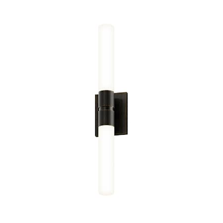 Sonneman 2 Light 24" Tall LED Bathroom Sconce Black Brass