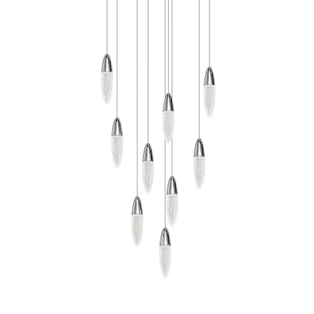 Sonneman Sultana 25" Wide Multi Light Pendant Polished Chrome