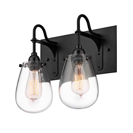 Sonneman Chelsea 12-Inch Wide 2 Light Bathroom Vanity Light Satin Black