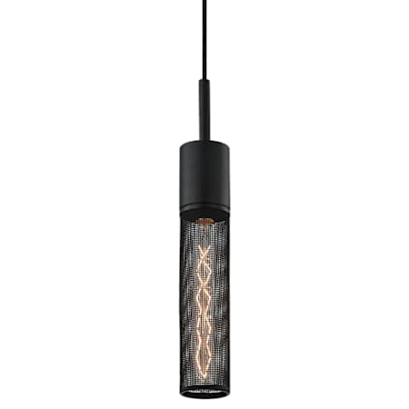 Sonneman Urban Edge 1 Light Pendant with Black Shade Textured Black