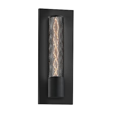 Sonneman Urban Edge 1 Light ADA Compliant Wall Sconce with Black Metal Wire Mesh Cylinder Shade Textured Black
