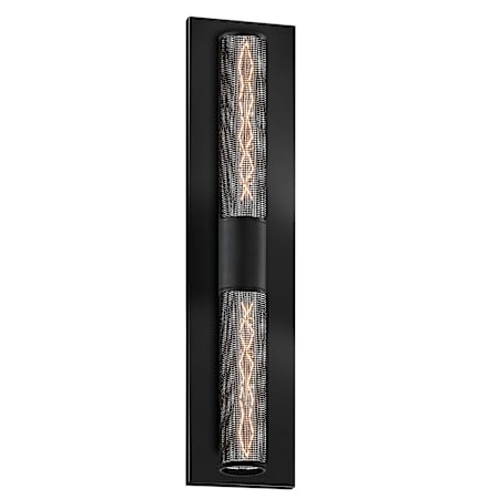 Sonneman Urban Edge 2 Light ADA Compliant Wall Sconce with Black Metal Wire Mesh Cylinder Shade Textured Black