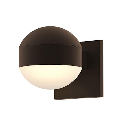 Sonneman REALS Single Light 5" High Integrated LED Outdoor Wall Sconce with Frosted Lens Textured Bronze