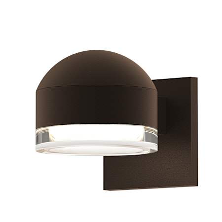 Sonneman REALS Single Light 4" High Integrated LED Outdoor Wall Sconce with Clear Lens Textured Bronze