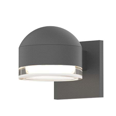 Sonneman REALS Single Light 4" High Integrated LED Outdoor Wall Sconce with Clear Lens Textured Gray