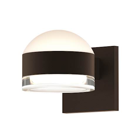 Sonneman REALS 2 Light 5" Wide Integrated LED Outdoor Wall Sconce with Frosted Cap and Clear Lens Textured Bronze
