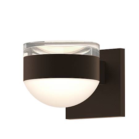 Sonneman REALS 2 Light 5" Wide Integrated LED Outdoor Wall Sconce with Clear Cap and Frosted Lens Textured Bronze