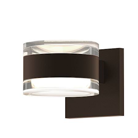 Sonneman REALS 2 Light 5" Wide Integrated LED Outdoor Wall Sconce with Clear Cap and Lens Textured Bronze