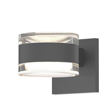 Sonneman REALS 2 Light 5" Wide Integrated LED Outdoor Wall Sconce with Clear Cap and Lens Textured Gray
