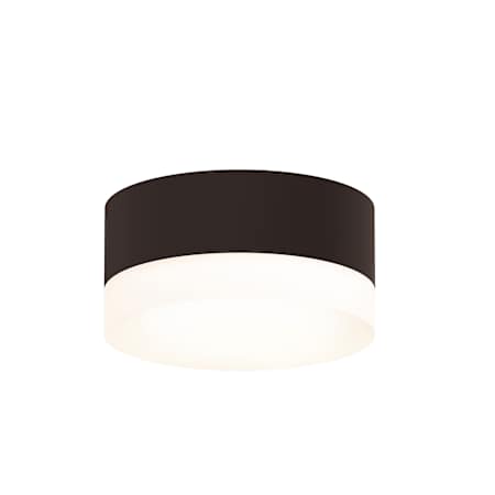 Sonneman REALS Single Light 5" Wide Integrated LED Outdoor Flush Mount Drum Ceiling Fixture with Frosted Lens Textured Bronze