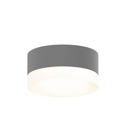 Sonneman REALS Single Light 5" Wide Integrated LED Outdoor Flush Mount Drum Ceiling Fixture with Frosted Lens Textured Gray