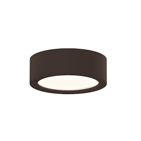 Sonneman REALS Single Light 5" Wide Integrated LED Outdoor Flush Mount Drum Ceiling Fixture with Frosted Lens Textured Bronze