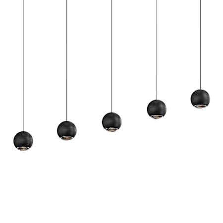 Sonneman Hemisphere 15" Wide LED Linear Pendant Textured Black