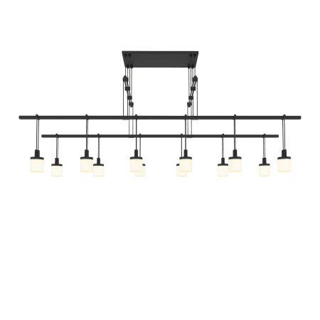Sonneman Suspenders LED 2-Tier Tandem Linear Pendant Satin Black / RP06 - Drum