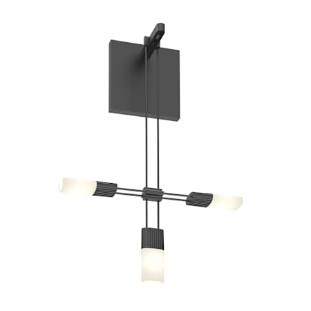 Sonneman Suspenders LED Standard Single Wall Sconce Satin Black / HC02 - Etched Chiclet Cluster