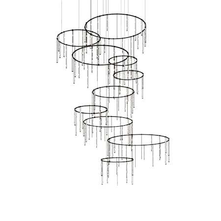 Sonneman Suspenders 300 Light 86" Wide Full Sized Pendant Satin Black