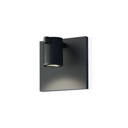 Sonneman Suspenders Standard Single LED Wall Sconce with Bar-Mounted Single Cylinder Luminaire and Flood Lens Satin Black