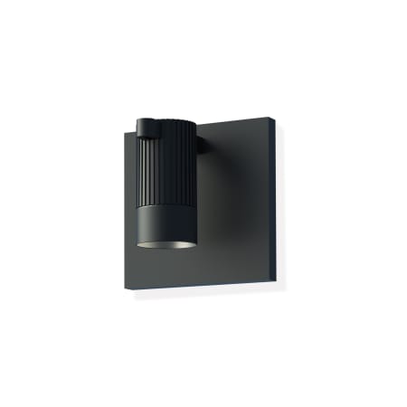 Sonneman Suspenders Standard Single LED Wall Sconce with Bar-Mounted Single Cylinder Luminaire and Snoot Flood Lens Satin Black