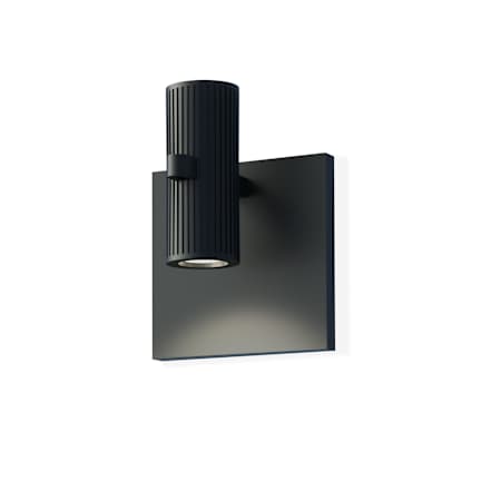 Sonneman Suspenders Standard Single LED Wall Sconce with Bar-Mounted Duplex Cylinder Luminaire and Flood Lens Satin Black
