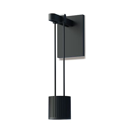Sonneman Suspenders Mini Single LED Wall Sconce with Suspended Cylinder Luminaire and Flood Lens Satin Black
