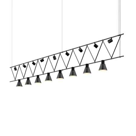 Sonneman Suspenders 8 Light 170" Wide LED Linear Chandelier Satin Black
