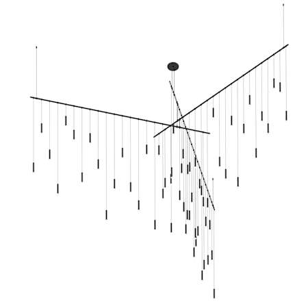 Sonneman Suspenders 138" Wide Multi Light Pendant Satin Black