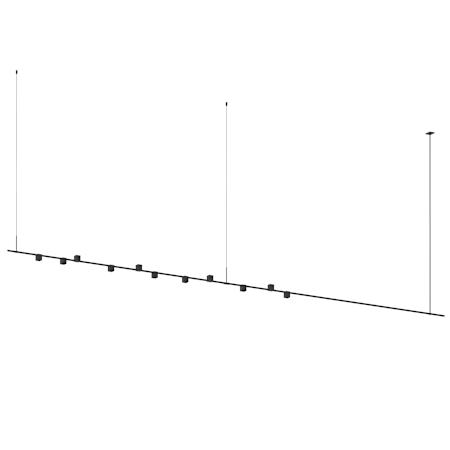 Sonneman Suspenders 11 Light 146" Wide LED Linear Chandelier Satin Black