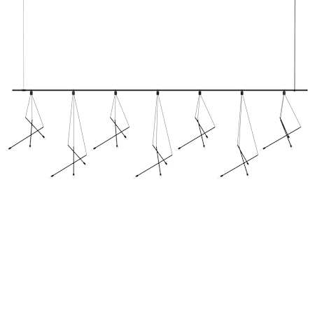 Sonneman Suspenders 21 Light 97" Wide LED Linear Chandelier Satin Black