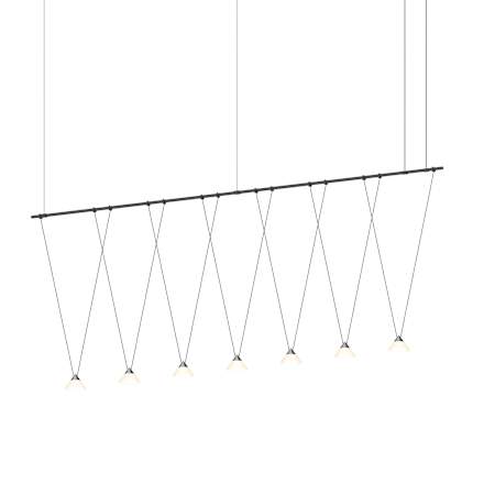 Sonneman Suspenders 7 Light 97" Wide LED Suspension Multi Light Pendant Satin Black