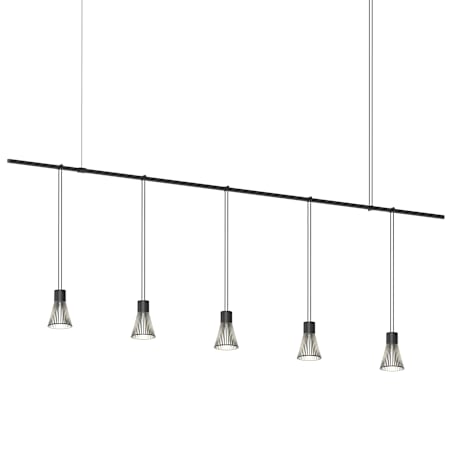 Sonneman Suspenders 73" Wide Suspension Pendant Satin Black
