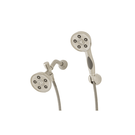 Speakman Caspian 2.5 GPM Combination Multi Function Anystream Shower Head and Wall Mount Personal Hand Shower Brushed Nickel