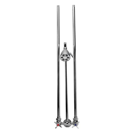 Speakman Commander 2.5 GPM Shower System with Shower Head, Cross Handles, Supply Pipes, Gooseneck Shower Arm, and Rough In Valve Polished Chrome