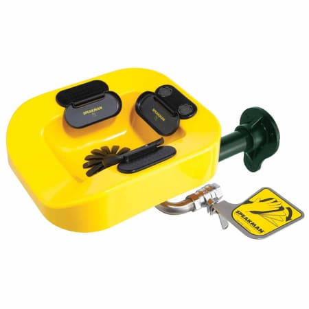 Speakman Optimus 4.9 GPM Wall Mount Eye And Face Wash System with Plastic Bowl Yellow