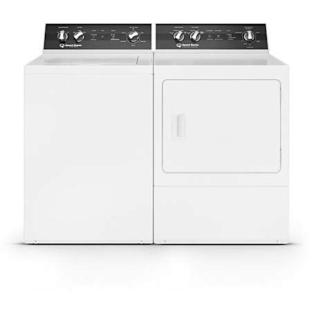 Speed Queen 26 Inch Wide 3.2 Cu. Ft. Top Load Washer and 27 Inch Wide 7 Cu. Ft. Electric Dryer Laundry Pair with Steam Boost Option White