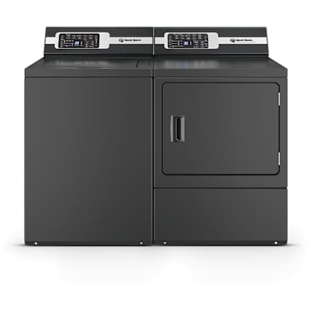 Speed Queen 26 Inch Wide 3.2 Cu. Ft. Top Load Washer and 27 Inch Wide 7 Cu. Ft. Electric Dryer Laundry Pair with PetPlus Cycle Matte Black