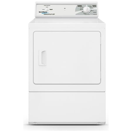 Speed Queen 26 Inch Wide 7 Cu. Ft. Commercial Non Vended Gas Dryer with Reversible Door and Knob Controls White