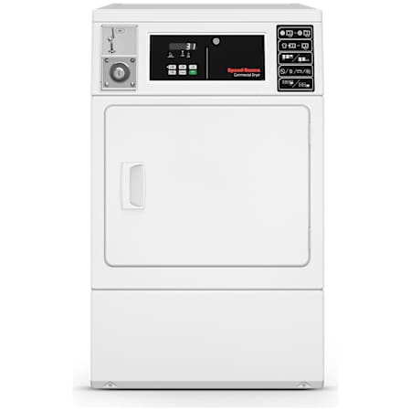 Speed Queen 26 Inch Wide 7 Cu. Ft. Commercial Vended Electric Dryer with Reversible Door and Push Button Controls White