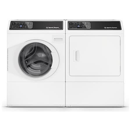Speed Queen 27 Inch Wide 3.5 Cu. Ft. Front Load Washer and 27 Inch Wide 7 Cu. Ft. Gas Dryer Laundry Pair with Pet Plus Cycles White