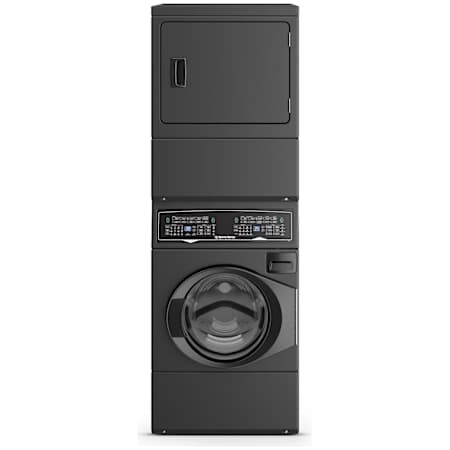 Speed Queen 27 Inch Wide Laundry Center with 3.5 Cu. Ft. Washer and 7 Cu. Ft. Electric Dryer with Pet Plus Cycles and Steam Boost Matte Black