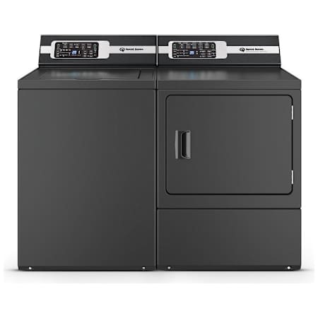 Speed Queen 26 Inch Wide 3.2 Cu. Ft. Washer and 27 Inch Wide 7 Cu. Ft. Gas Dryer Laundry Pair with Pet Plus Matte Black