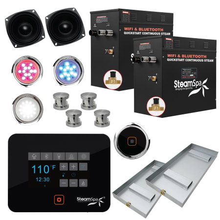SteamSpa Black Series Wifi and Bluetooth 21kW QuickStart Steam Bath Generator Package Brushed Nickel