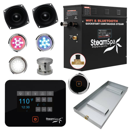 SteamSpa Black Series Bluetooth/WiFi 6kW QuickStart Steam Bath Generator Package Brushed Nickel