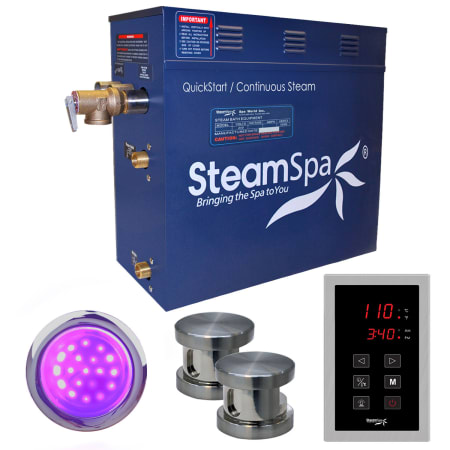 SteamSpa Indulgence 12 KW QuickStart Steam Bath Generator Package Brushed Nickel