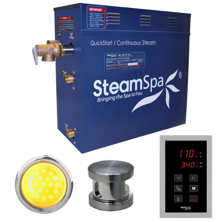 SteamSpa Indulgence 9 KW QuickStart Steam Bath Generator Package Brushed Nickel