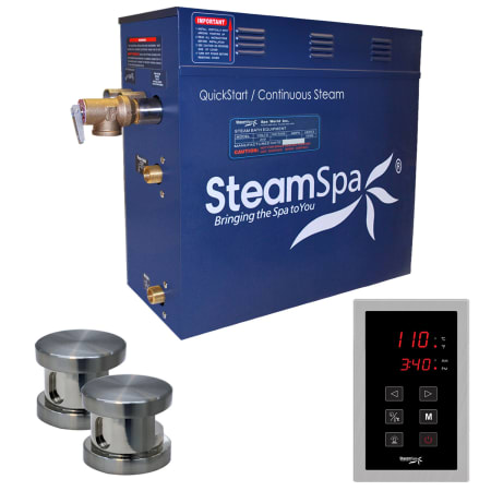 SteamSpa Oasis 10.5 KW QuickStart Steam Bath Generator Package Brushed Nickel